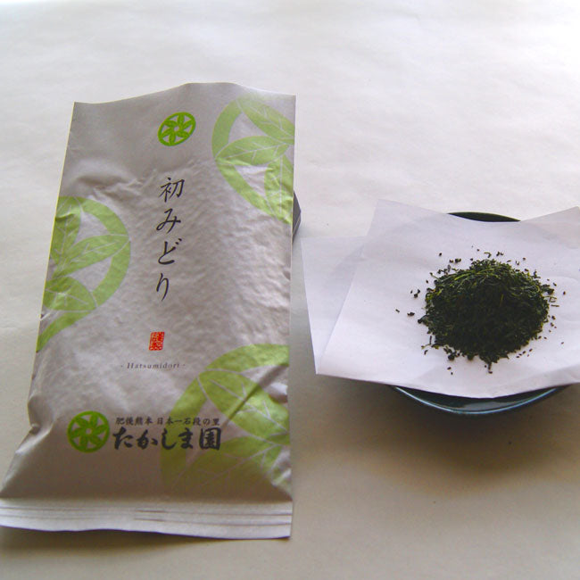 2024年産茶 【ギフト箱】無農薬無化学肥料栽培かぶせ茶 玉緑茶製法「初みどり」一番茶　３袋入　（1袋約１００g×３）　＊常温便 ＊送料込